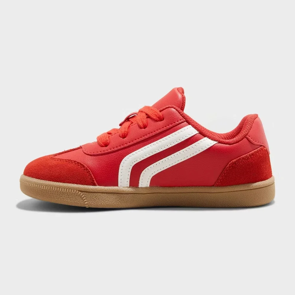 Big Kids Red Low Top Sneakers Size 6 Lace Up Cat & Jack Boston Court New